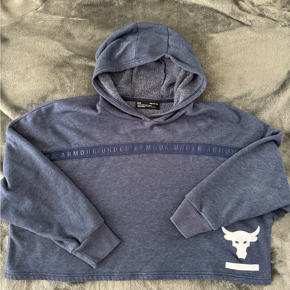 #525 WOMENS Under Armour | Tops | Under Armour Blue Cropped Hoodie.